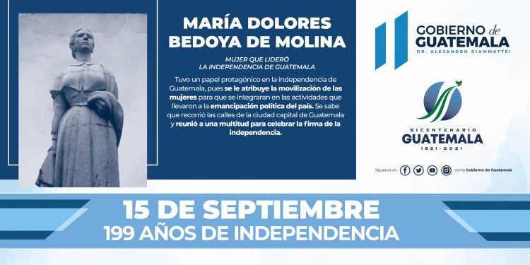 María Dolores Bedoya de Molina y el grito de independencia de Guatemala