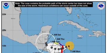 El pronóstico de Eta en Nicaragua, Honduras, El Salvador y Guatemala.