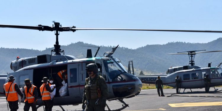 Helicópteros de Gobernación han trasladado más de 57 mil libras de ayuda para damnificados