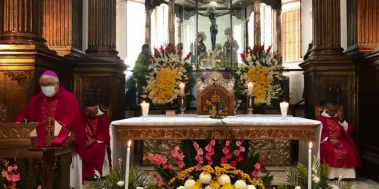 Realizan eucaristía en honor al Santo Cristo de Esquipulas