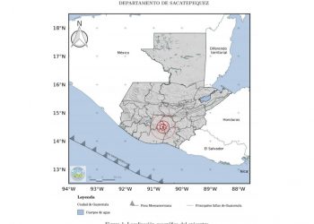 imagen del mapa de Guatemala con marcas sísmicas