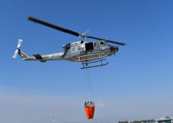 Helicóptero contribuyen con el sofocamiento de incendios./Foto: Ministerio de la Defensa Nacional.