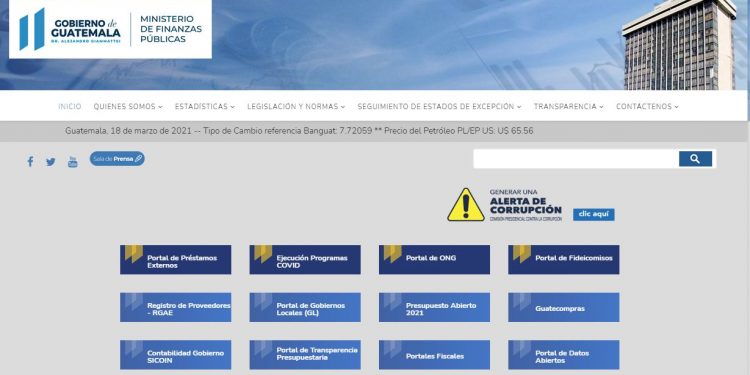 Qué tipo de información contienen los portales de transparencia que desarrolló el Minfin