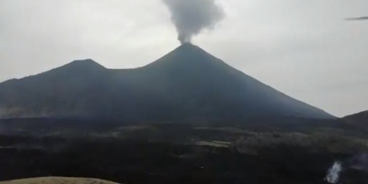 Conred informa de la actividad del volcán de Pacaya.