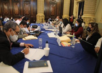 Reunión entre alcaldes de San Marcos y autoridades del Ejecutivo