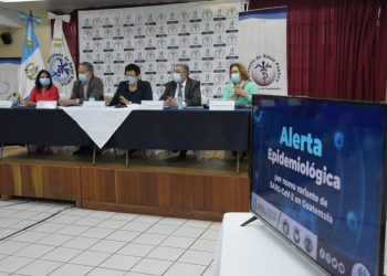 Ministerio de Salud realizó conferencia por la presencia de la variante británica en Guatemala./Foto: MSPAS.