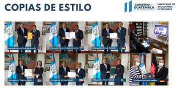Siete embajadores designados presentaron sus copias de estilo al Ministro de Relaciones Exteriores, Pedro Brolo.