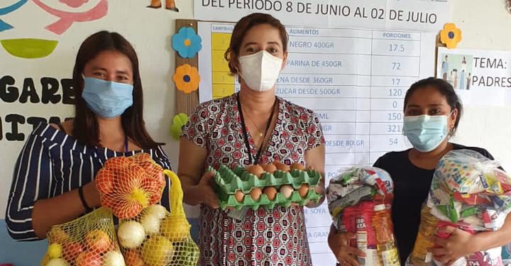 Niños inscritos en CADI de Los Amates, Izabal, reciben sexta dotación de alimentos