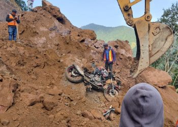 Continúan trabajos de descombramiento en área de derrumbe en Tajumulco, San Marcos