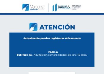 Más de 90 mil guatemaltecos de 40 años se han registrado para vacunarse contra el COVID-19