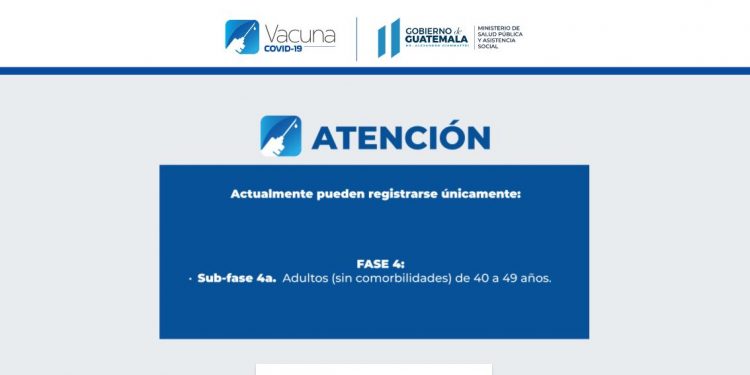 Más de 90 mil guatemaltecos de 40 años se han registrado para vacunarse contra el COVID-19