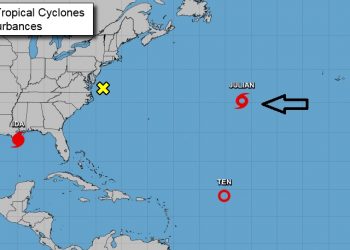 Se forma la tormenta tropical Julián en el Atlántico central