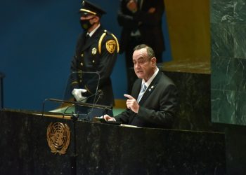 Mandatario Giammattei durante su discurso ante la Asamblea General de la ONU.