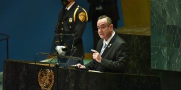 Mandatario Giammattei durante su discurso ante la Asamblea General de la ONU.