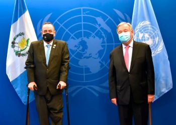 Presidente Alejandro Giammattei y el Secretario General de la ONU, Antonio Guterres.