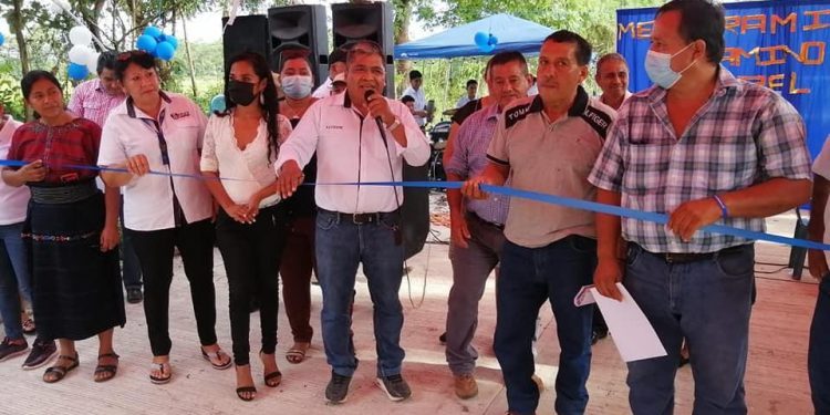 Inauguran mejoramiento de camino rural en Champerico, Retalhuleu