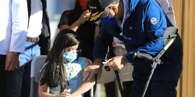 Presidente Giammattei participa en jornada de vacunación en San Marcos.