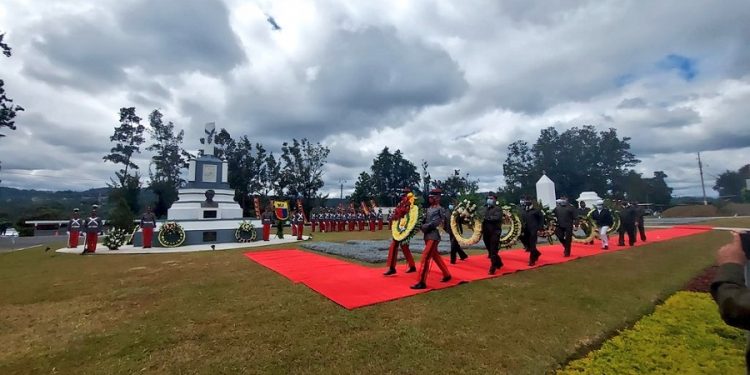 Los restos del general Miguel García Granados se colocaron en un sitial de honor en la Escuela Politécnica.