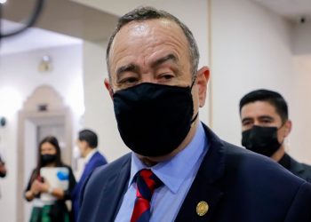 Presidente Alejandro Giammattei en declaraciones a la prensa