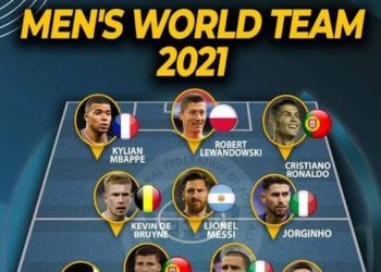 Messi, Cristiano, Lewandowski y Mbappé en el once del año