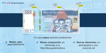 Conozca nuevo diseño del billete de 200 quetzales que estará en circulación