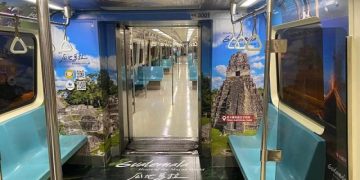 Taiwaneses pueden ver imágenes de sitios emblemáticos de Guatemala mientras viajan en el metro de Taipéi.
