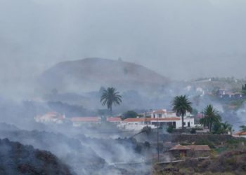 Imagen de la destrución durante los primeros días de actividad volcánica en La Palma, Canarias, España.
