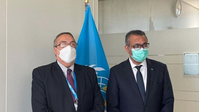 Ministro de Salud se reúne en Suiza con el direcctor general de la OMS.