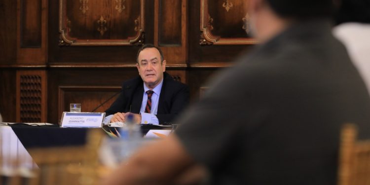 Presidente Alejandro Giammattei durante cierre de cuarta gira presidencial 2021