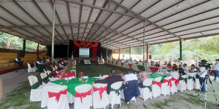 El Codede de Chimaltenango, durante la última reunión del 2021.