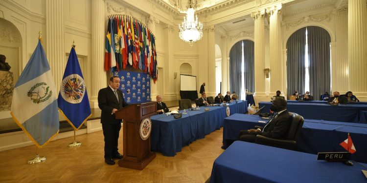 Presidente Giammattei destaca ante OEA avances en fomento de institucionalidad democrática y lucha contra corrupción