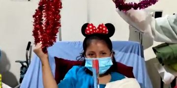 Comparten momento especial en el Día del Cariño en hospital temporal del Parque de la Industria