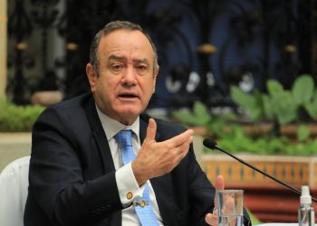 El presidente Alejandro Giammattei durante su intervención ante el Conadur.