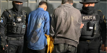 Los capturados tras el operativo efectuado por la PNC después del ataque armado.