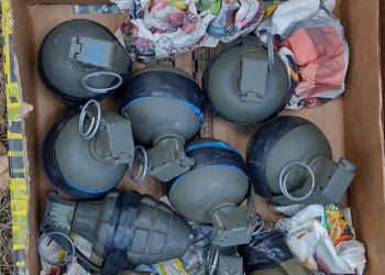 Explosivos destruidos durante ejercicio efectuado por fuerzas de seguridad.