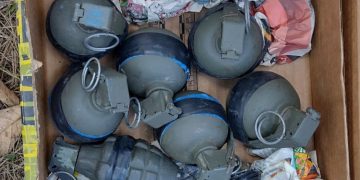 Explosivos destruidos durante ejercicio efectuado por fuerzas de seguridad.