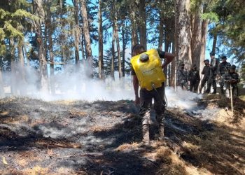 Soldados, preparados para atender incendios forestales