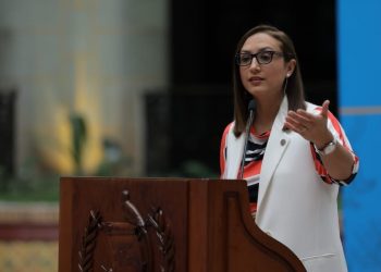 Viceministra María Isabel Salazar, en conferencia de prensa.