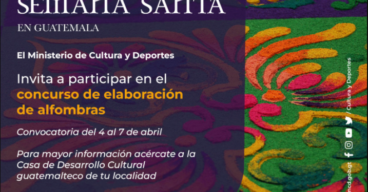 Casas de Desarrollo Cultural invitan a participar en concurso de alfombras