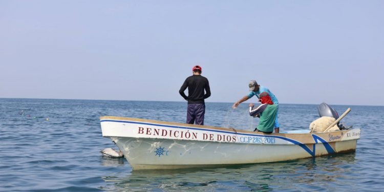 Pesca en playa Las Lisas / Foto: MARN