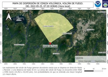 Monitorean actividad del volcán de Fuego
