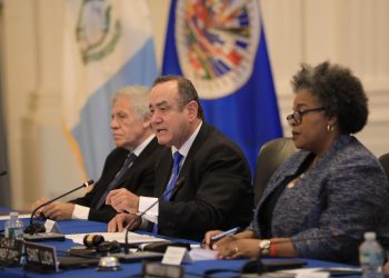 Presidente Alejandro Giammattei, en la sesión protocolar ante el Consejo Permanente de la OEA.