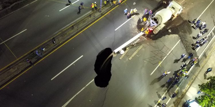 Se inician trabajos de mitigación por hundimiento en Villa Nueva