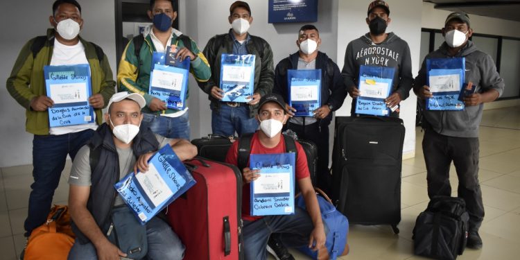 Grupo de 31 guatemaltecos viaja al extranjero con visas de trabajo