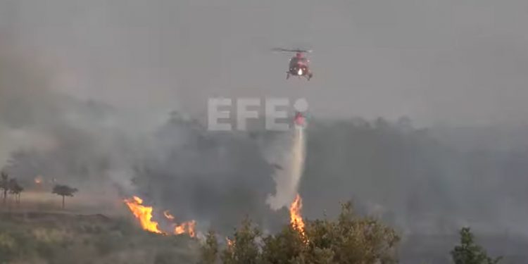 España lucha contra los incendios forestales en una ola de calor extremo
