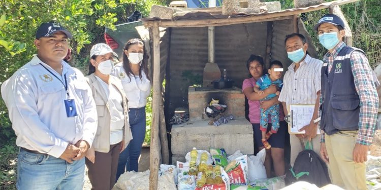 Familias vulnerables de El Progreso se benefician con raciones alimenticias