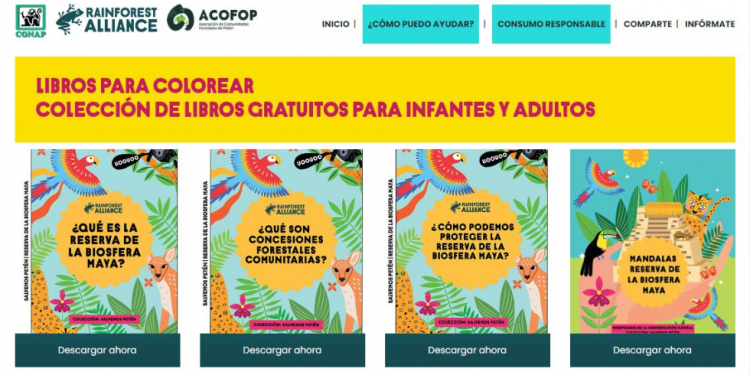Promueven el cuidado ambiental de Petén con libros para colorear