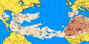 proyección del polvo del sahara