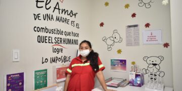 Espacio amigo de la lactancia materna en San Sebastián, Retalhuleu. /Foto: Mintrab