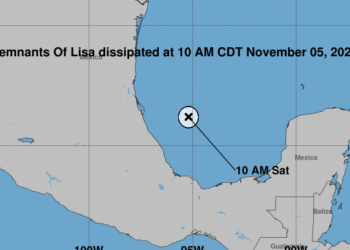 Lisa está por disiparse cerca de México y Florida